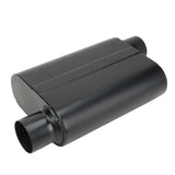 Proflow Muffler, 2.25 in, Black Compact Flow Chamber II, Side Inlet To 2.25 in. Side Outlet, 9.75" x 13" x 4" body, Each - PFEEM31503 PFEEM31503