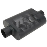 Proflow Muffler, 3.00 in, Black Compact Flow Chamber II, Side Inlet To 3.00 in. Centre Outlet, 9.75" x 13" x 4" body, Each - PFEEM31505