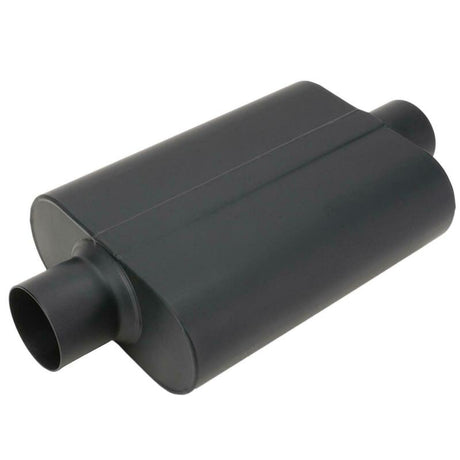 Proflow Muffler, 2.50 in, Black Compact Flow Chamber II, Center Inlet To 2.50 in. Center Outlet, 9.75" x 13" x 4" body, Each - PFEEM31516 PFEEM31516