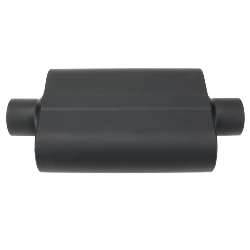 Proflow Muffler, 4.00 in, Black Compact Flow Chamber II, Centre Inlet To 4.00 in. Centre Outlet, 9.75" x 13" x 4" body, Each - PFEEM31609