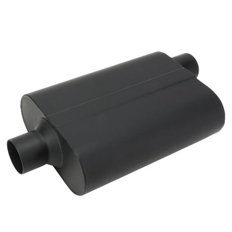 Proflow Muffler, 4.00 in, Black Compact Flow Chamber II, Side Inlet To 4.00 in. Centre Outlet, 9.75" x 13" x 4" body, Each - PFEEM31610 PFEEM31610
