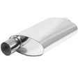 Proflow Muffler Oval, 409 Stainless Steel Polished Flow Chamber 2-1/2in. Side Inlet To 2-1/2in. Centre Outlet - PFEEMS51502 PFEEMS51502