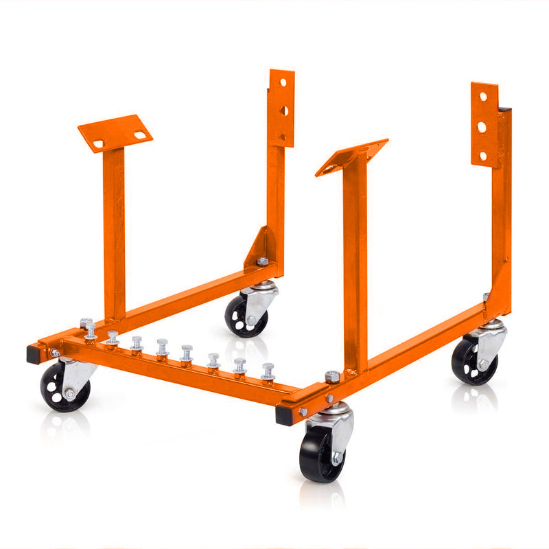 Proflow Engine Dolly, Steel, Orange Powder Coat, Wheels Included, For Chevrolet V8, LT1 Engine's, Each - PFEENG1 PFEENG1