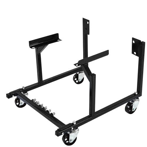 Proflow Engine Dolly, Steel, Black Powder Coat, Wheels Included, For Ford SB 289, 302, 351, , Each - PFEENG2-BK PFEENG2-BK