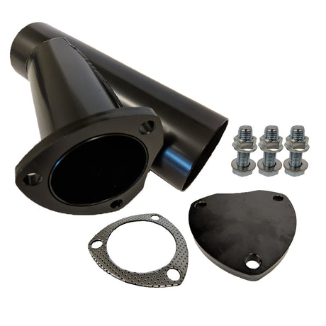 Proflow Exhaust Steel Cut Out Y Pipe 3.0'', Cap Gasket & Bolts 10in. overall length Each - PFEEYPSTL30 PFEEYPSTL30