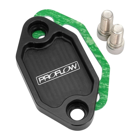 Proflow Fuel Pump Block-Off Plate, Aluminium, Black Anodised, For Holden 253 308, Each - PFEFB-100BK PFEFB-100BK