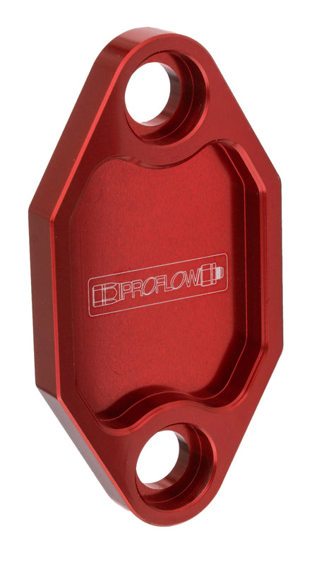 Proflow Fuel Pump Block-Off Plate, Aluminium, Red Anodised, For Holden 253 308, Each - PFEFB-100R PFEFB-100R