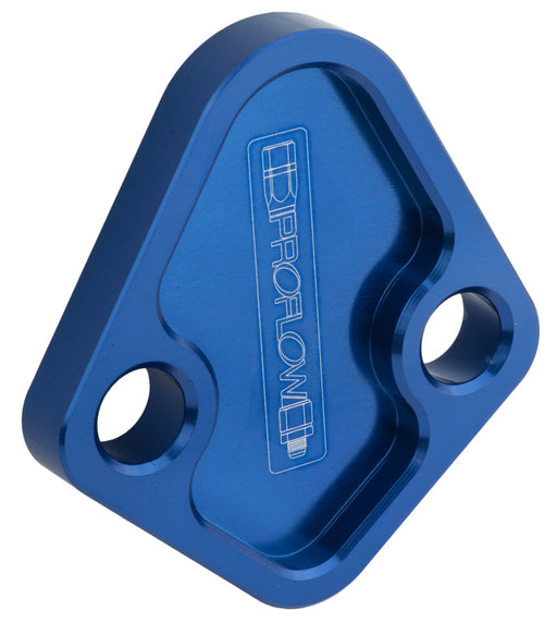 Proflow Fuel Pump Block-Off Plate, Aluminium, Blue Anodised, BB Chev, For Ford Windsor, Each - PFEFB-101BL PFEFB-101BL