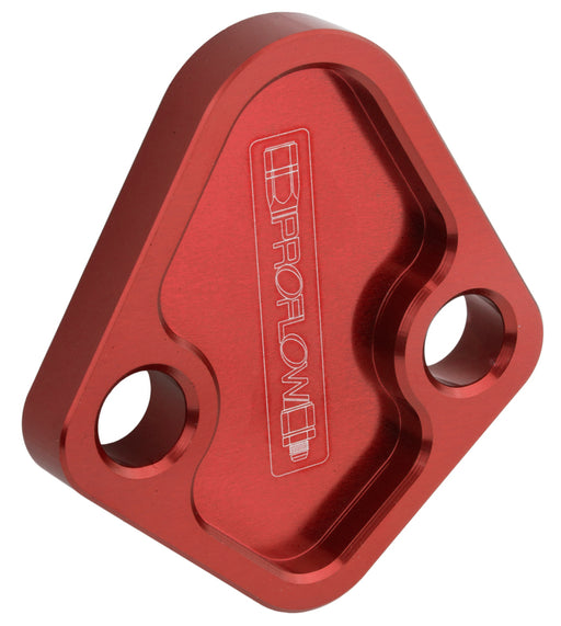 Proflow Fuel Pump Block-Off Plate, Aluminium, Red Anodised, BB Chev, For Ford Windsor, Each - PFEFB-101R PFEFB-101R