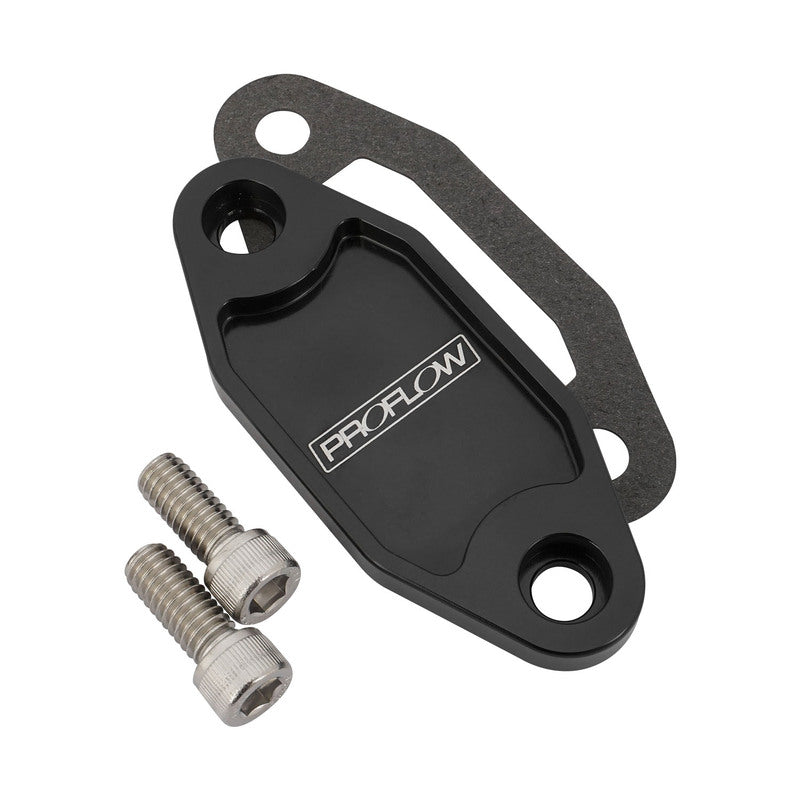 Proflow Fuel Pump Block-Off Plate, Aluminium, Black Anodised, For Ford 302-351C, Each - PFEFB-104BK PFEFB-104BK