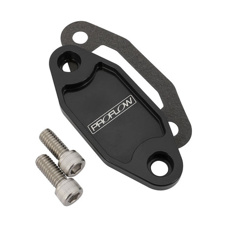 Proflow Fuel Pump Block-Off Plate, Aluminium, Black Anodised, For Ford 302-351C, Each - PFEFB-104BK PFEFB-104BK