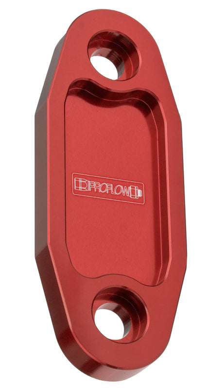 Proflow Fuel Pump Block-Off Plate, Aluminium, Red Anodised, For Ford 302-351C, Each - PFEFB-104R PFEFB-104R