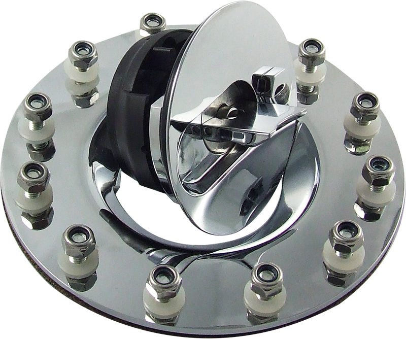 Proflow Fuel Cell Tank Cap, Flush Mount, 12 Bolt, Polished Aluminium Cap, w/Mount Kit, (Series 1) - PFEFC001 PFEFC001