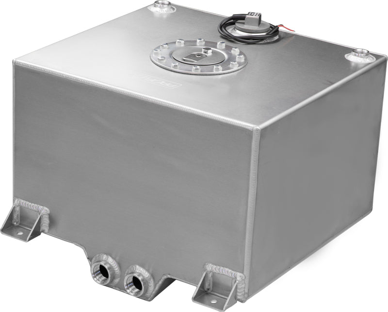 Proflow Fuel Cell, Tank, Sumped, 10Gal (38L), Aluminium, Natural 410 x 380 x 260mm, With Sender Two -12 AN Female Outlets - PFEFC010 PFEFC010