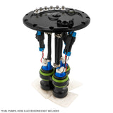 Proflow Triple Fuel Pump Hanger, Suits 39mm EFI Pumps, 170mm PCD, Billet Aluminium, Black Anodised - PFEFCA003-1