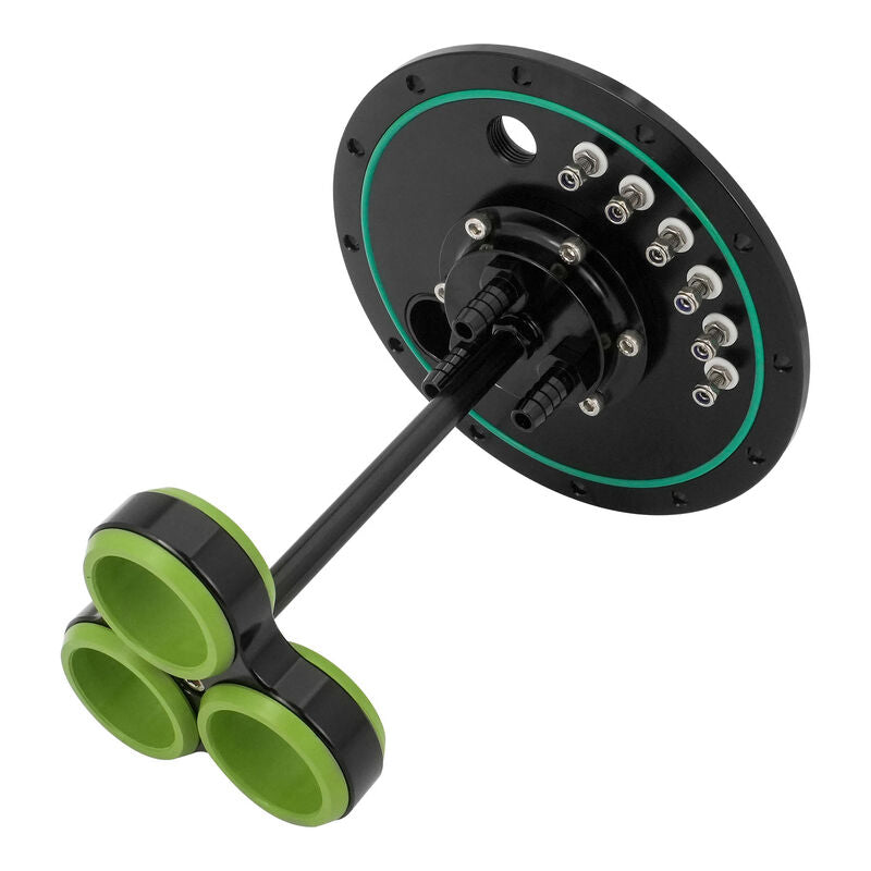 Proflow Triple Fuel Pump Hanger, Suits 39mm EFI Pumps, 170mm PCD, Billet Aluminium, Black Anodised - PFEFCA003-1