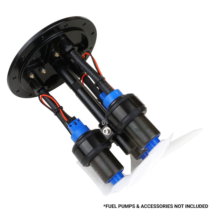 Proflow Triple Fuel Pump Hanger, Suits 39mm EFI Pumps, 170mm PCD, Billet Aluminium, Black Anodised - PFEFCA003-1