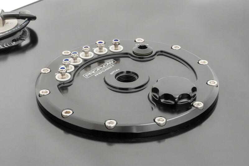 Proflow Triple Fuel Pump Hanger, Suits 39mm EFI Pumps, 170mm PCD, Billet Aluminium, Black Anodised - PFEFCA003-1