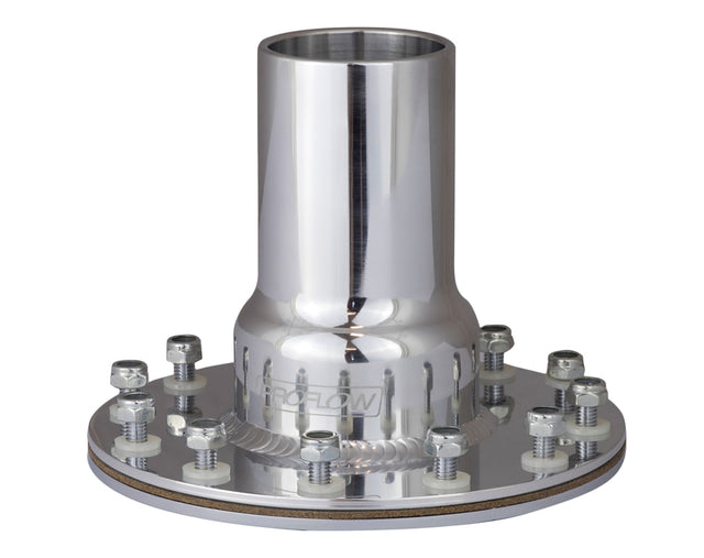 Proflow Fuel Filler Neck Aluminium Polished, Straight 2 in. Diameter, 12-Bolt Flange, 4.75'' PCD, Each - PFEFCA005P PFEFCA005P
