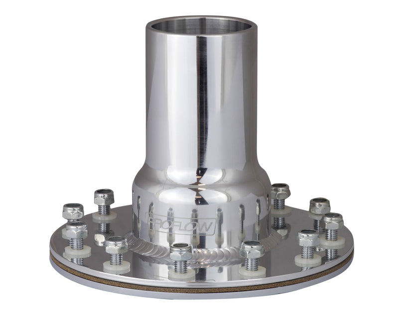 Proflow Fuel Filler Neck Aluminium Polished, Straight 2 in. Diameter, 12-Bolt Flange, 4.75'' PCD, Each - PFEFCA005P PFEFCA005P