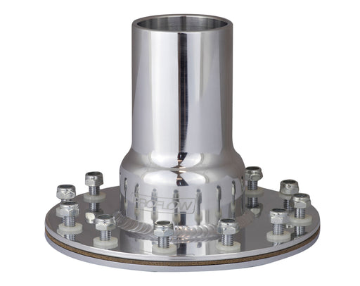 Proflow Fuel Filler Neck Aluminium Polished, Straight 2 in. Diameter, 12-Bolt Flange, 4.75'' PCD, Each - PFEFCA005P PFEFCA005P