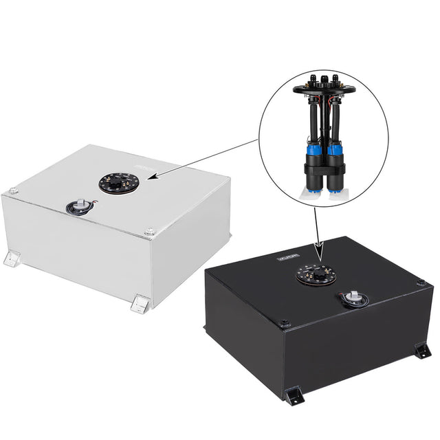 Proflow Fuel Cell, EFI Baffled Tank Kit, 20G (78L), Aluminium, Black 620 x 510 x 260mm, In tank Fuel Pump Module & 2x 340LPH Pumps - PFEFCA019 PFEFCA019