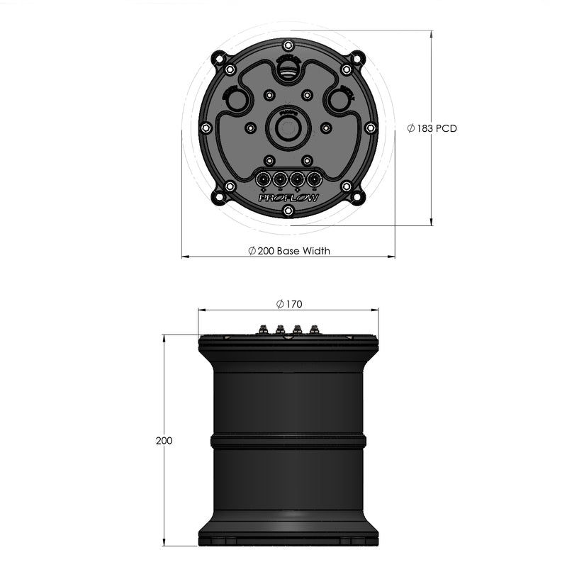 Proflow Surge Tank Kit With Dual Proflow 340 LPH Fuel Pumps, EFI, 2.5L, Billet Aluminium, Black Anodised - PFEFCA020BK-PRO2