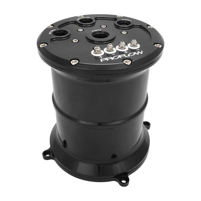 Proflow Surge Tank Kit, Triple 39mm Fuel Pumps, EFI, 2.5L, Billet Aluminium, Black Anodised - PFEFCA020 PFEFCA020