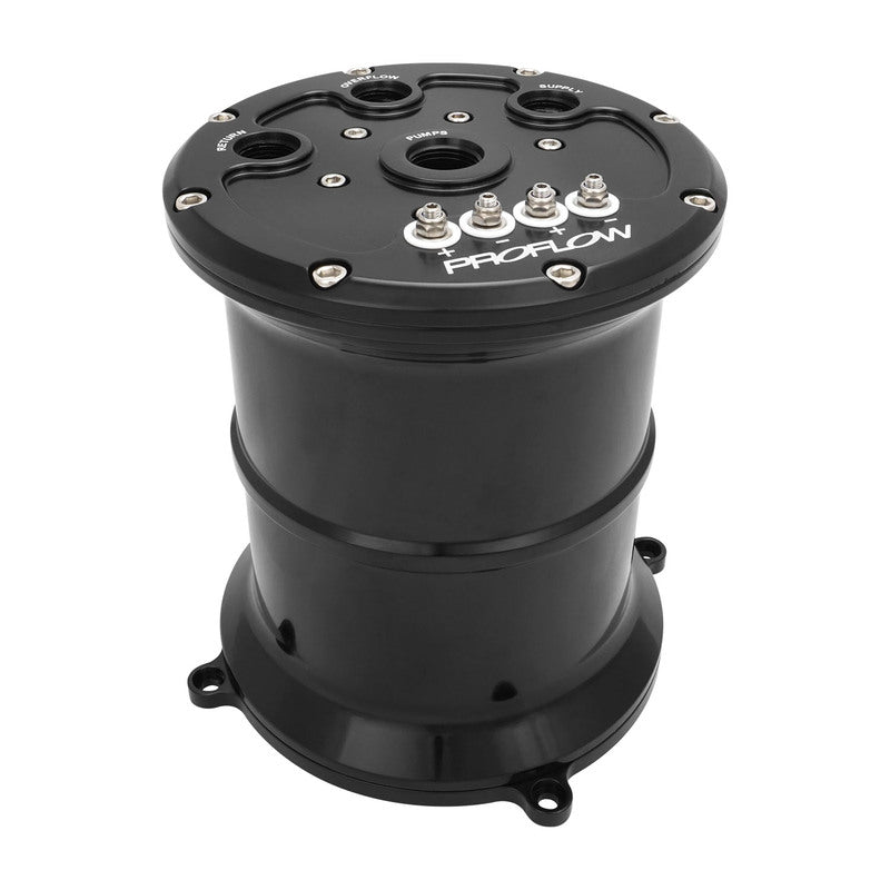 Proflow Surge Tank Kit, Triple 39mm Fuel Pumps, EFI, 2.5L, Billet Aluminium, Black Anodised - PFEFCA020 PFEFCA020