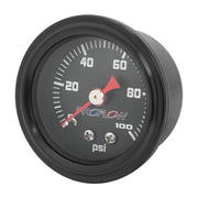 Proflow Fuel Pressure Gauge 0-100PSI, Stainless Steel, Black Body/Black Face 40mm, Each - PFEFG-100BK-2 PFEFG-100BK-2