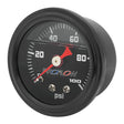 Proflow Fuel Pressure Gauge 0-100PSI, Stainless Steel, Black Body/Black Face Liquid Filled 40mm, Each - PFEFG-100LFBK-2 PFEFG-100LFBK-2