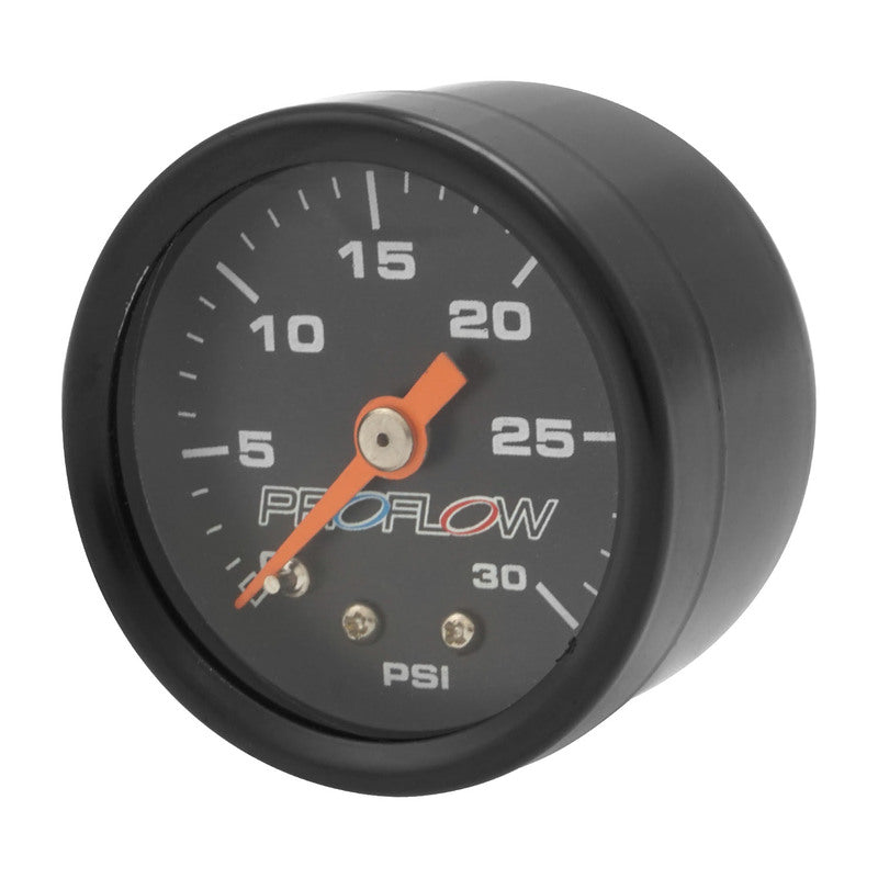 Proflow Fuel Pressure Gauge 0-30PSI Black body/Black Face - PFEFG30BK-B PFEFG30BK-B