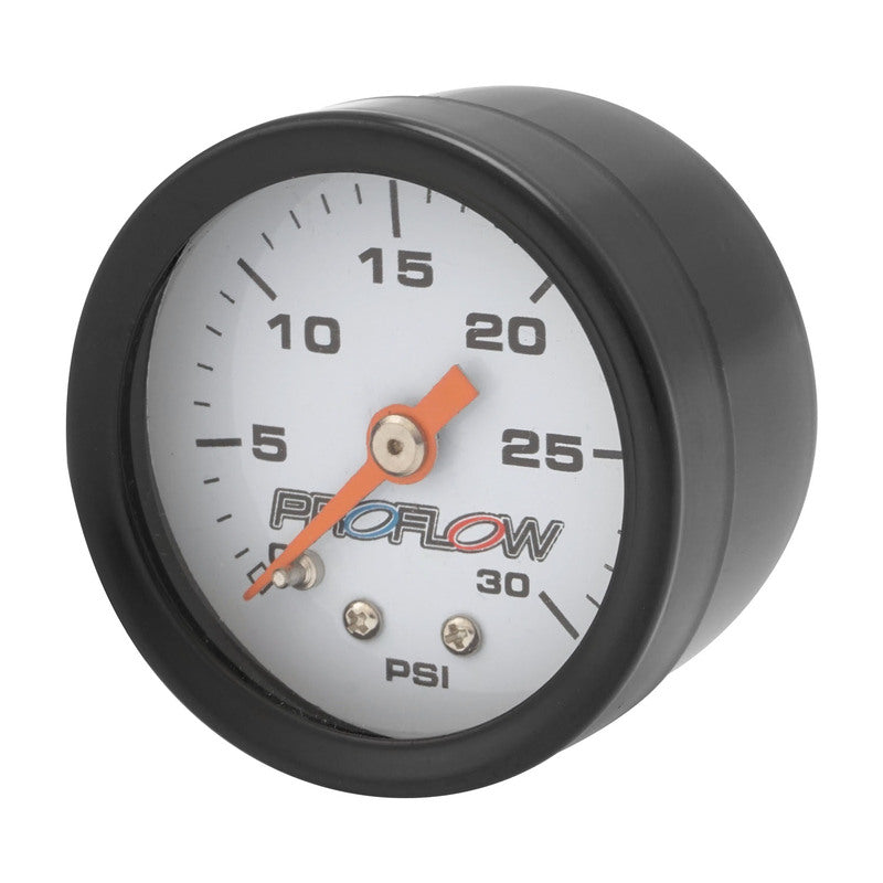Proflow Fuel Pressure Gauge 0-30PSI Black body/White Face - PFEFG30BK PFEFG30BK