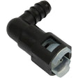 Proflow Fuel Line Connectors, Nylon 3/8in. Female QR 90 Degree To 3/8in. (10mm) Barb, Each - PFEFLQR086 PFEFLQR086