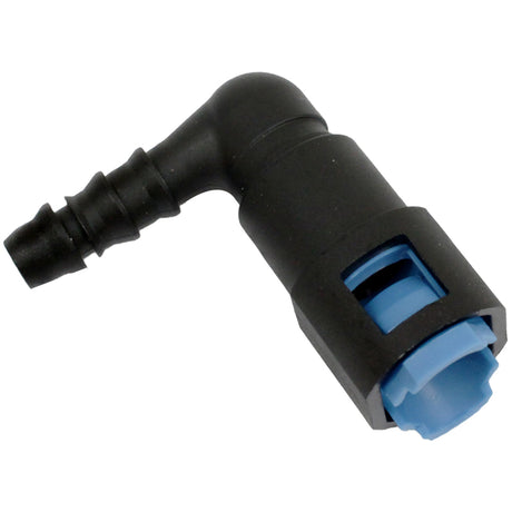 Proflow Fuel Line Connectors, Nylon 3/8in. Female QR 90 Degree To 5/16in. (8mm) Barb, Each - PFEFLQR091 PFEFLQR091