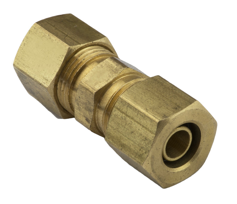 Proflow Fuel Line Connectors, Brass 3/8in. (10mm) Nylon to Pipe Or Pipe To Pipe Compression Joiner, Each - PFEFLQR138 PFEFLQR138