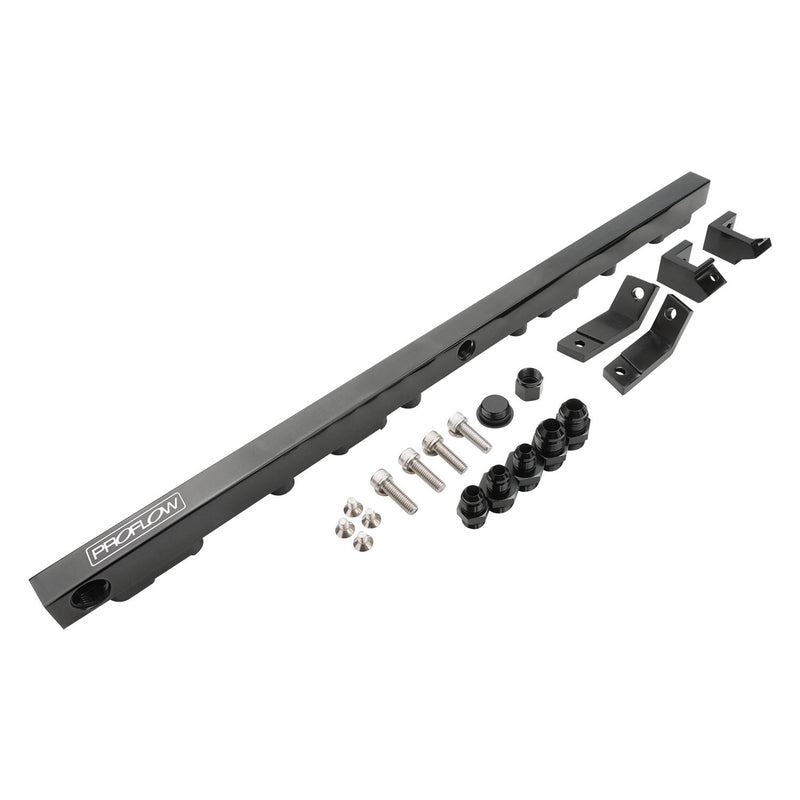 Proflow Fuel Rail Kit, For Ford Falcon Barra, BA-BF, XR6 Turbo, Billet Aluminium, Black Anodised - PFEFRKFD6BK PFEFRKFD6BK