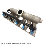 Proflow Fuel Rail Kit, Ford Falcon FG XR6 Turbo Barra, -08AN ORB, Billet Aluminium, Black Anodised - PFEFRKFDFG6BK