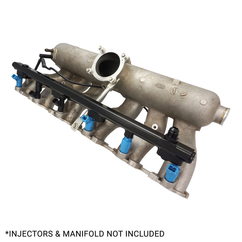 Proflow Fuel Rail Kit, Ford Falcon FG XR6 Turbo Barra, -08AN ORB, Billet Aluminium, Black Anodised - PFEFRKFDFG6BK