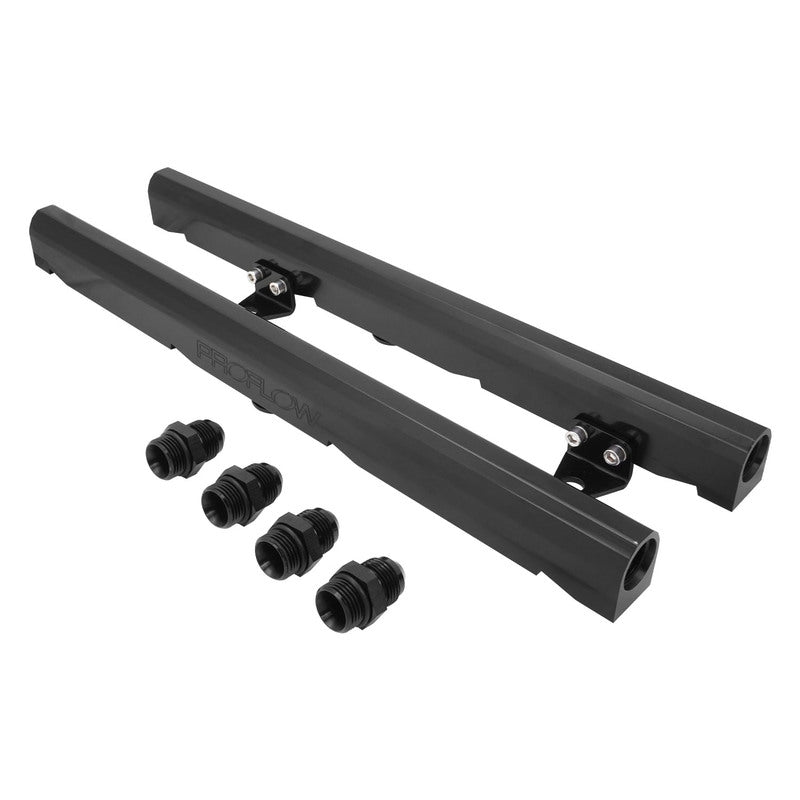 Proflow Fuel Rails, Kit, For Holden Commodore VT-VZ LS1, -08AN ORB, Billet Aluminium, Black Anodised - PFEFRKLS1BK PFEFRKLS1BK