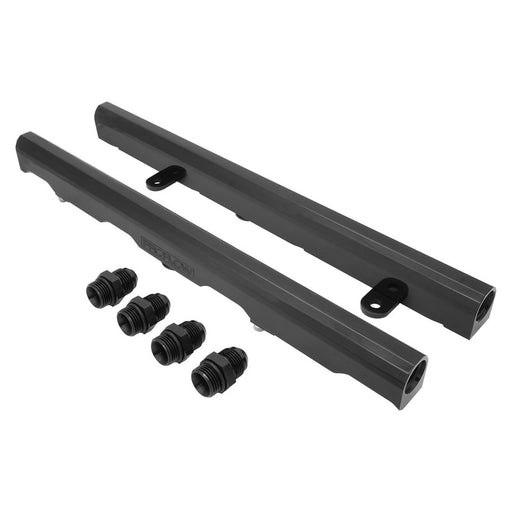 Proflow Fuel Rails, Kit, For Holden Commodore VE-VF, LS2/LS3/L76/L77/L92, -08AN ORB, Billet Aluminium, Black Anodised - PFEFRKLS2BK PFEFRKLS2BK