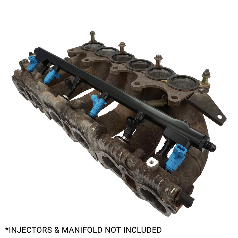 Proflow Fuel Rail Kit, For Nissan RB25DET, -08AN ORB, Billet Aluminium, Black Anodised - PFEFRKRB25BK