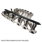 Proflow Fuel Rail Kit, For Nissan & Holden RB30, -08AN ORB Ports, Billet Aluminium, Black Anodised - PFEFRKRB30BK