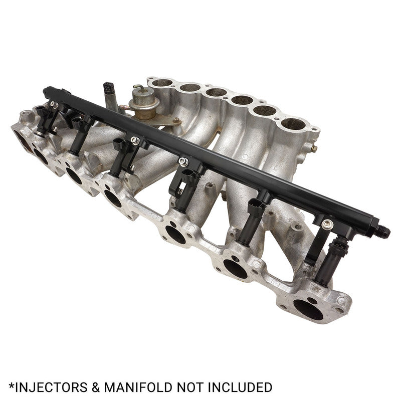 Proflow Fuel Rail Kit, For Nissan & Holden RB30, -08AN ORB Ports, Billet Aluminium, Black Anodised - PFEFRKRB30BK