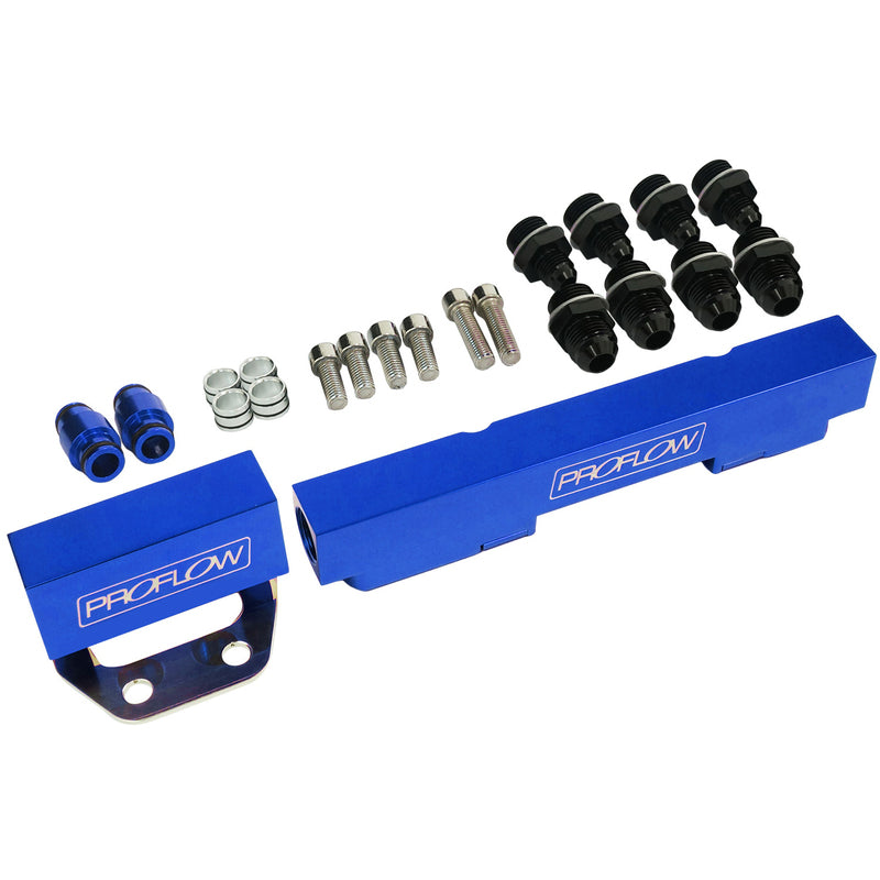 Proflow Fuel Rails Kit, Billet Aluminium, Anodised Blue, For Mazda Rotary Series 4&5 - PFEFRKRX45B PFEFRKRX45B