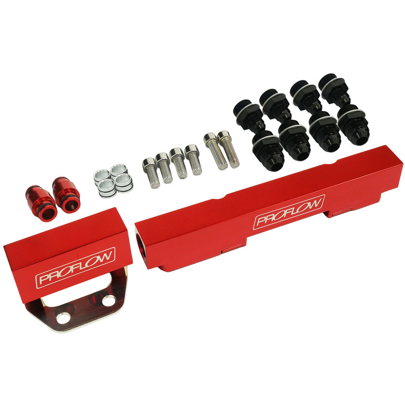 Proflow Fuel Rails Kit, Billet Aluminium, Anodised Red, For Mazda Rotary Series 4&5 - PFEFRKRX45R PFEFRKRX45R