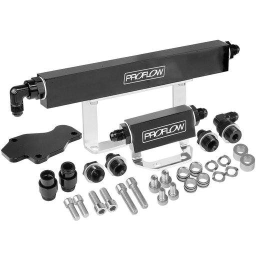 Proflow Fuel Rails Kit, Billet Aluminium, Black Anodised, For Mazda Rotary Series 6 - PFEFRKRX6BK PFEFRKRX6BK
