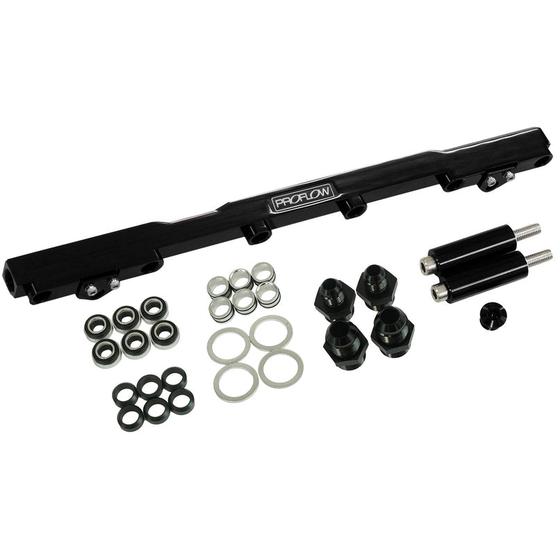 Proflow Fuel Rails Kit, Billet Aluminium, Anodised Black, For Toyota 2JZ Turbo - PFEFRKTOY2JZBK PFEFRKTOY2JZBK