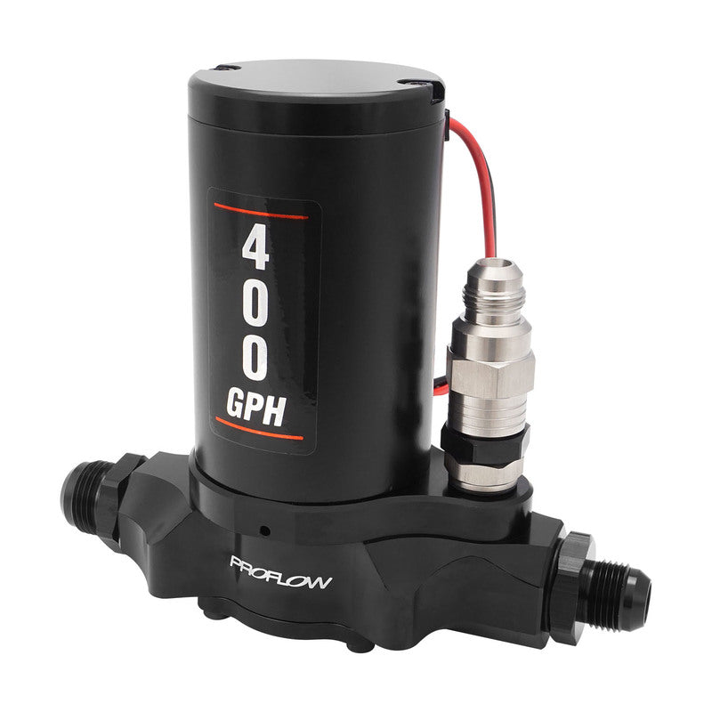 Proflow Fuel Pump, Electric, 400 GPH, 12-20 PSI, E85, AN12 ORB Inlet/Outlet, External Bypass, Black - PFEFS12400 PFEFS12400