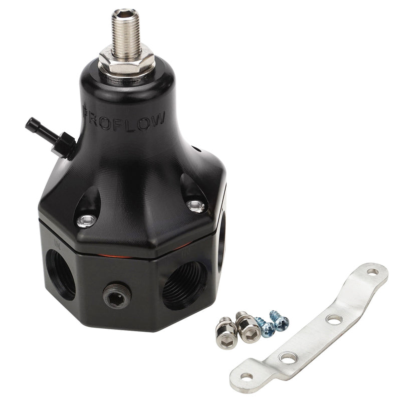 Proflow Fuel Pressure Regulator, EFI Pro, 30-75 PSI, 4-Port, 2000 HP, Billet Aluminium, Universal - PFEFS13110